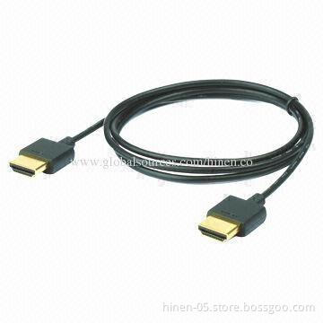 Black Ultra-slim HDMI Cable, 2.8mm OD, Ethernet 1.4 Version